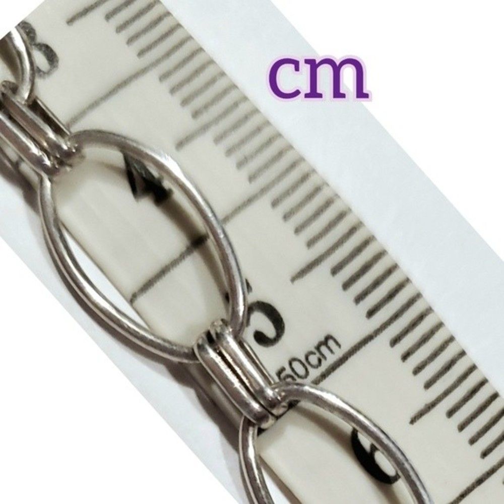 Loop Oval Linked 925 Sterling Silver Toggle Brace… - image 6